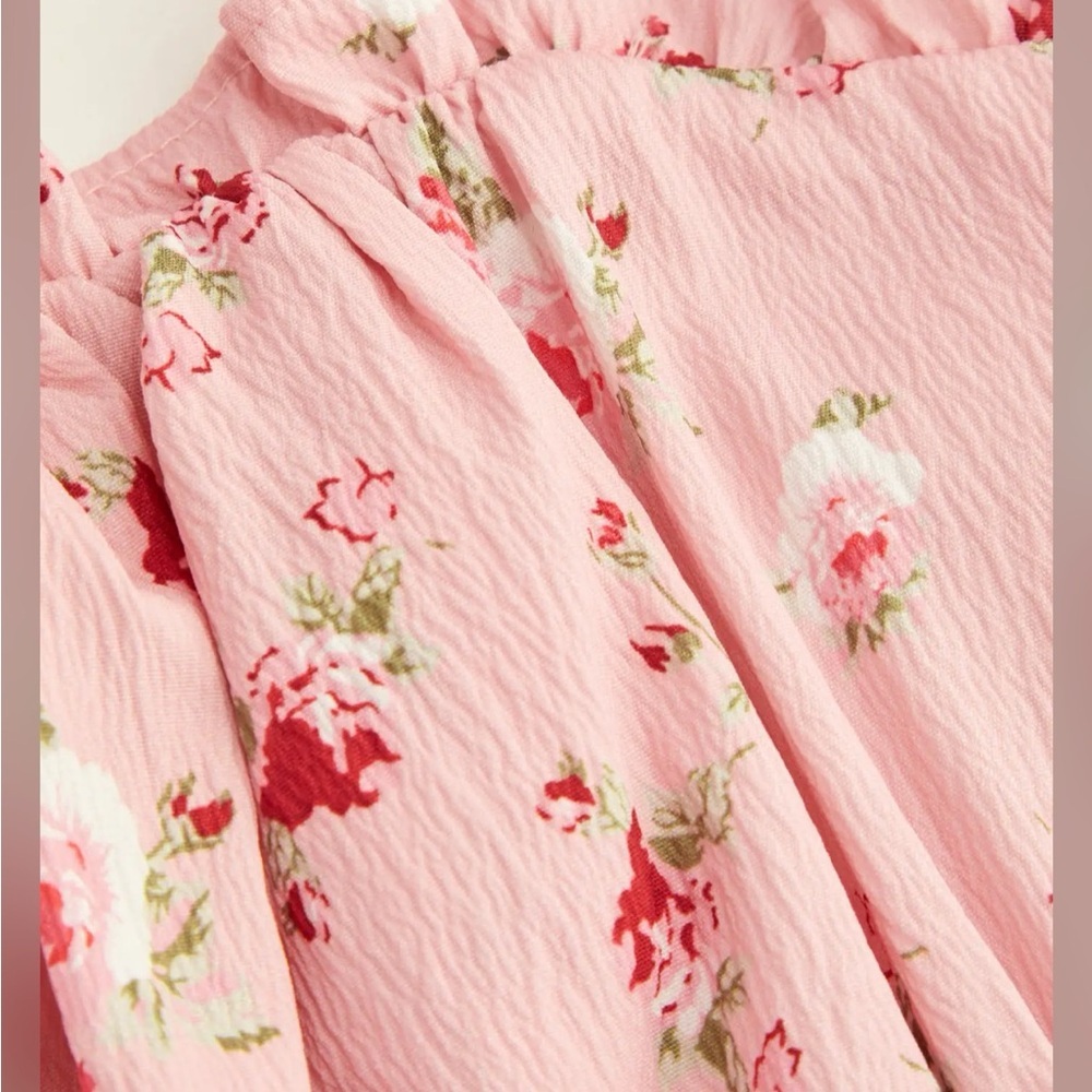 Cider WOVEN FLORAL RUFFLE HEM KNOTTED LAYERED MINI DRESS CURVE & PLUS 1XL - Picture 2 of 6